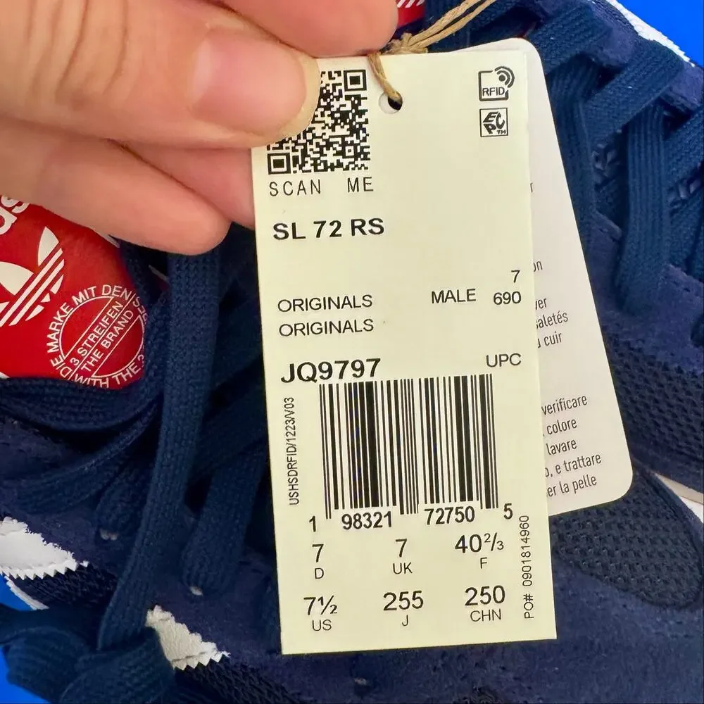 Adidas SL 72 RS Retro Sneakers Blue Red White JQ9797 Patriotic Americana Men 7.5